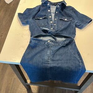 Denim Button-Up Dress